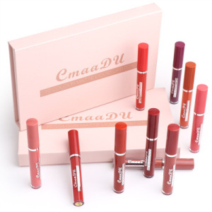 CmaaDU 10 sticks/box lip gloss non-stick cup lasting waterproof and non-fading matte  lipstick