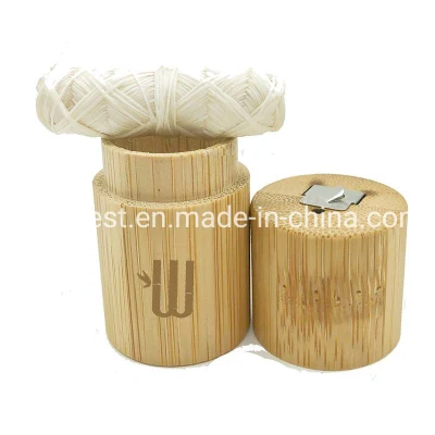 Eco-Friendly 100% Biodegradable Round Bamboo Tube with Dental Floss