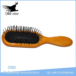 Eco-friendy Wooden paddle brush hairbrushes with nylon pins