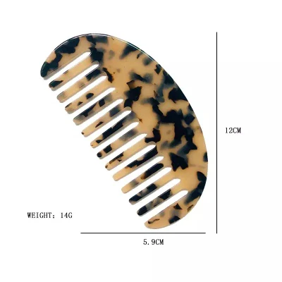 Fashion Acetic Acid Sheet Anti-Static Comb South Korea Ins Cute Hair Tool Leopard Marble Custom Wide Tooth Comb