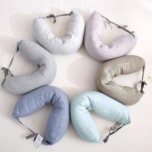 Foldable U Shape Travel Neck Pillow Filled with Polystyrene Beads