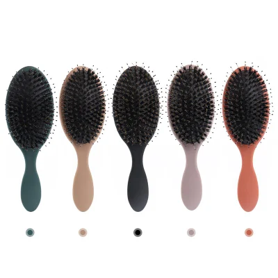 Hair Care Brush Detangling Massage ABS Hair Brush Paddle Cushion Nylon Boar Bristle Hair Brush