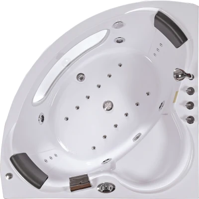 Indoor Corner Jacuzzi Bathtub with Two Loudspeaker (CDT-001 Pneumatic Control)