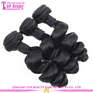 Machine make the weft can perm can dye 100% virgin human hair loose wave malaysian hair bundles