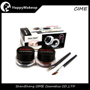 Music flower eye liner gel Black and Brown best waterproof eyeliner