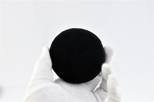 OUMO- Black color round shape cotton powder puff cosmetic makeup 100% cotton powder puff