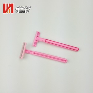 Personalized custom handle face shaving male twin blade plastic manual razors