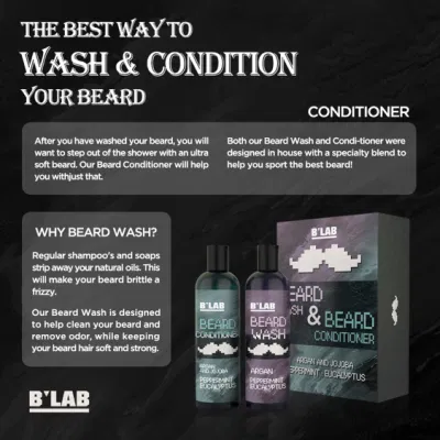Private Label Beard Growth Shampoo Conditioner Set Beard Care Shaving Cream Hair Growth Men