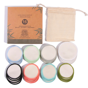 Private Label Reusable 8CM 3-Layer Removal Towel ECO Natural Beige Color Hemp Cotton Makeup Remover Pads