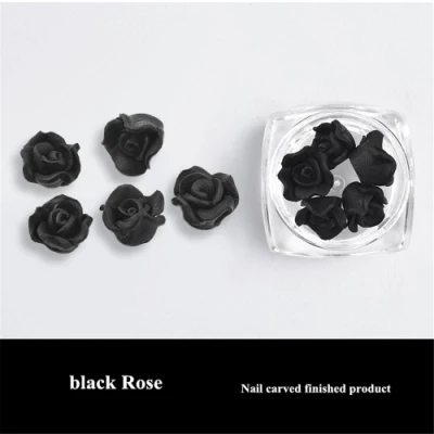 Professional Wholesale New White Black Nail Soft Clay Rose Decoration for Nail Sticker Art Beauty