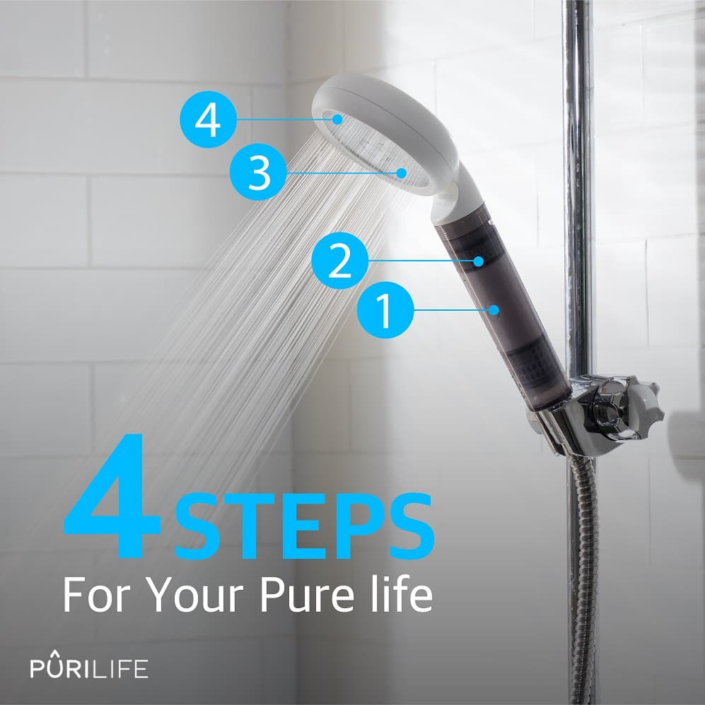 Purilife Advanced Filters shower head(White  &amp;  Black)
