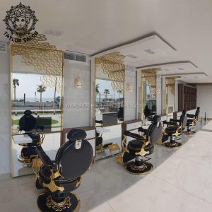 Salon equipment hair salon furniture barbershop supplies luxury gold barber chair