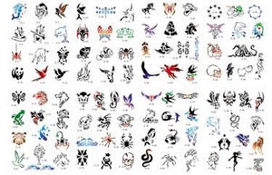 Temporary Airbrush Tattoo Stencil Book with 100 stencils
