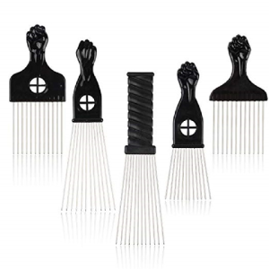 Wholesale Black metal Afro Comb Hair Pick Combs African American Hairdressing Tool