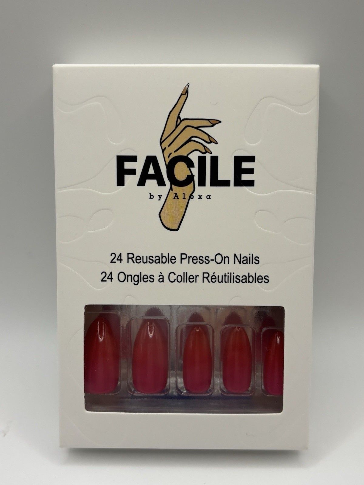 Facile By Alexa 24 Reusable Press-On Nails In Dirty Shirley New In Box