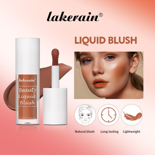 Lakerain High-Color Liquid and Powder Blusher Natural Moisturizing Carmine with Pink Red Tone Use for Face