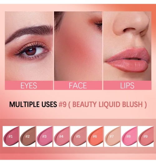 Lakerain High-Color Liquid and Powder Blusher Natural Moisturizing Carmine with Pink Red Tone Use for Face