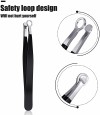 2 Pcs Nose Hair Tweezers Nose Hair Trimming Tweezers Stainless Steel Round Head Tweezers Eyebrow Clippers Trimmer (Black)