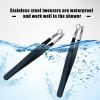 2 Pcs Nose Hair Tweezers Nose Hair Trimming Tweezers Stainless Steel Round Head Tweezers Eyebrow Clippers Trimmer (Black)