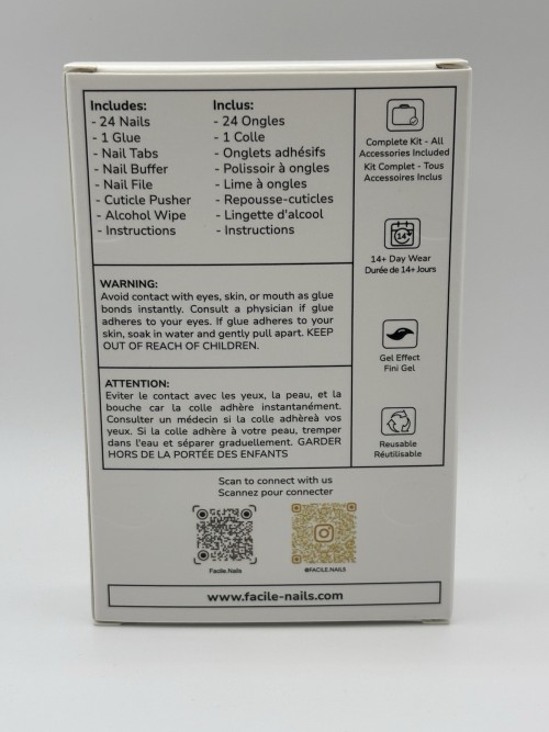 Facile By Alexa 24 Reusable Press-On Nails In Dirty Shirley New In Box