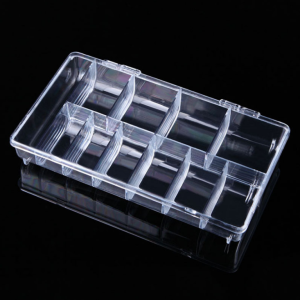 11 Grids Nail Art Box Empty Divided Transparent Case Nail Tips Storage False Nail Box