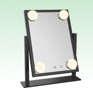 4 LED Lighted Makeup Vanity Hollywood Style Mirror Cosmetic Mirror With LED Dimmer Bulb Lights