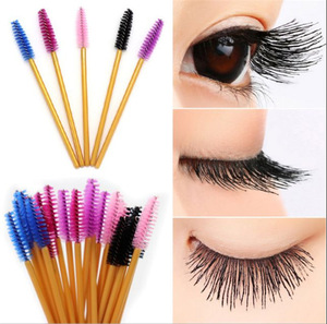 50Pcs/Pack Disposable Micro Eyelash Brushes Mascara Applicator Wand Brushes Comb Eyelash Brushes Makeup Tool Kit A11