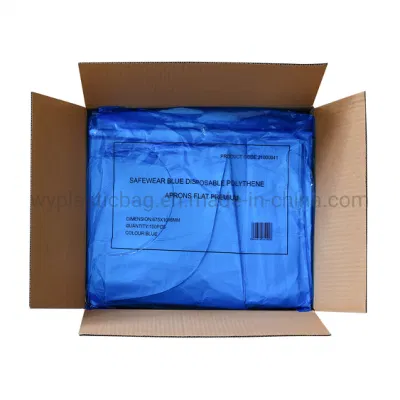 Blue White Disposable Plastic Aprons for Painting PE Polyethylene Apron