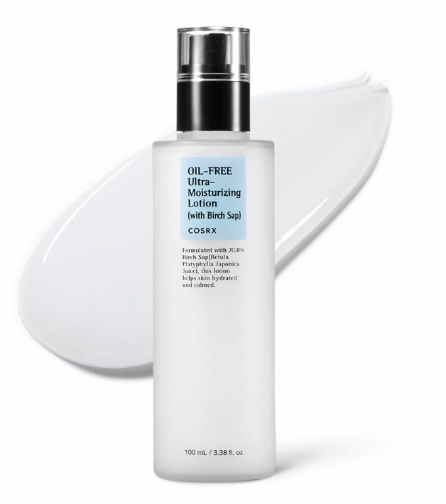 COSRX Oil Free Lotion with Birch Sap, Daily Acne Facial Moisturizer,