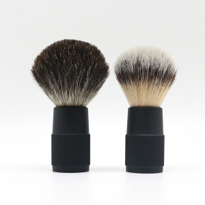 Custom logo travel size  badger hair shaving brush metal handle shaving brush