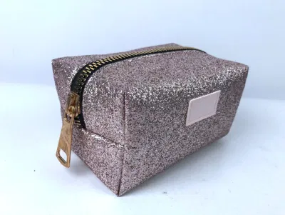 Customized Promotional Glitter Cosmetic Bag Glitter Make-up Bag Shinny Cosmetic Bag