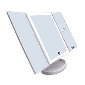 Desktop Travel Vanity Makeup Mirror Lighted LED Mirror foldable makeup mirror with LED lights