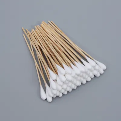 Disposable Medical Surgical Sterile Long Cotton Swab with Bamboo Stick