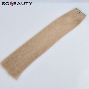 European Double Drawn Russian Human Hair Invisible Tape Hair Extension