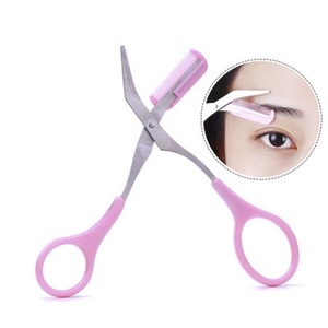 Eyebrow Trimmer Scissors With Comb Lady Women Hair Removal Grooming Shaping