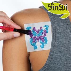 Factory customized body flash glitter temporary tattoo stencil