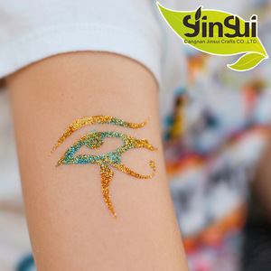 Factory customized body flash glitter temporary tattoo stencil