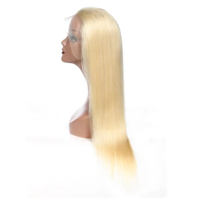 Good Quality Wholesale Brazilian Real Remy Human Hair Long Straight 613# Blonde 13X4 HD Transparent Lace Front Wigs