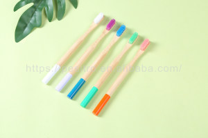 High quality  eco friendly custom color bamboo toothbrush 100% biodegradable