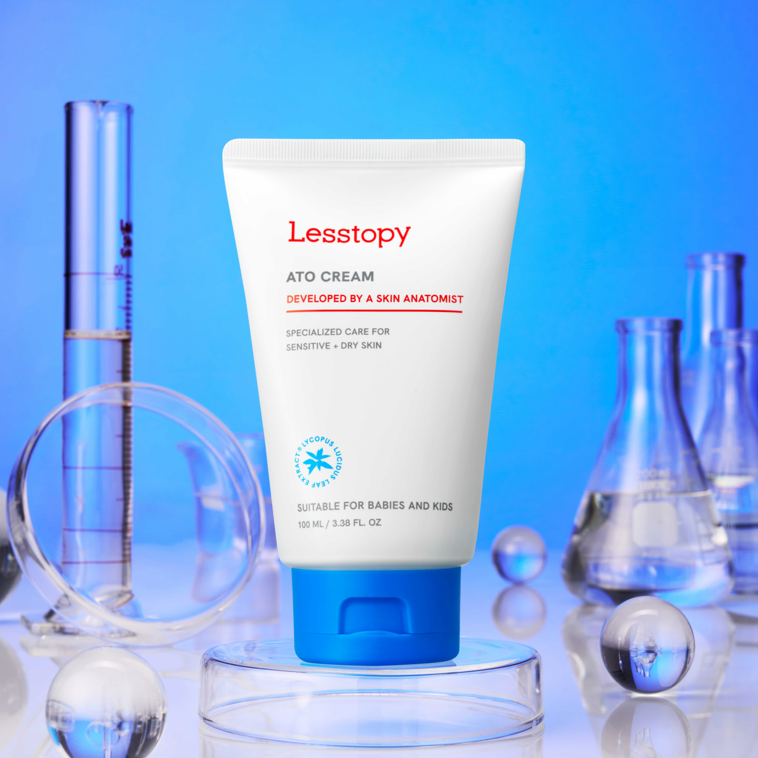 [Lesstopy] ATO Cream for Baby Organic, EWG Green, Fragrance-Free, Moisturizer for Sensitive Skin
