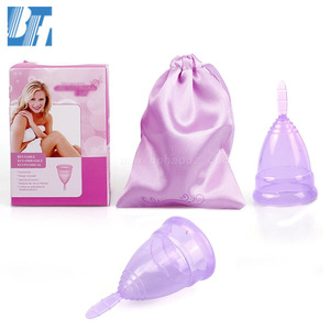 Medical Grade Transparent Ladies Silicone Menstrual Cup recycled collapsible Flexible Female Hygiene Lady Cup