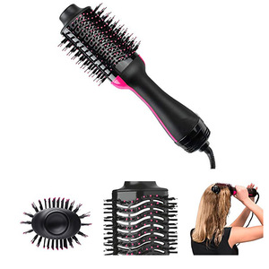 One Step Hair Dryer & Volumizer Hot Hair Straightener Curler Comb Hair Dryer Brush 3-in-1 negative ion Straightening Brush Salon