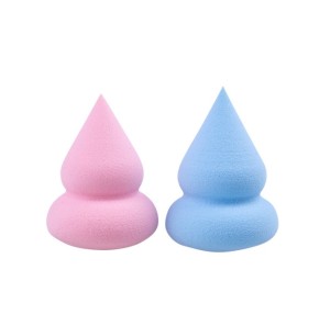 Pointy Gourd Shape Non-latex Pink Cosmetic Sponge Puffs Wet-dry Dual Use Foundation Powder Puff Smooth Cosmetic Makeup Sponge