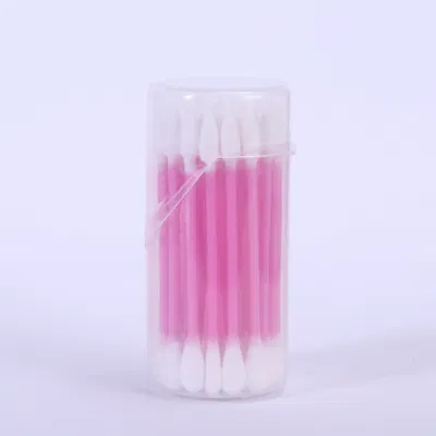 Portable Cosmetic Cotton Swab Colour Plastic Stick for Make up