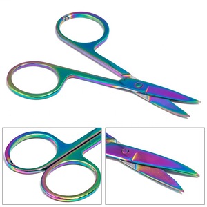 Rose gold color good quality nail scissors stainless steel eyebrow scissors