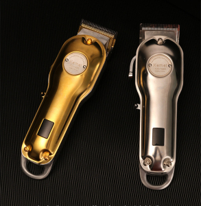 Silver Gold Kemei 1986 Hair Trimmer High Quality Professional Rechargeable Cordless LCD Haircut Machine
