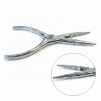 Silver Remove Keratin Loop Hair Extension Pliers 2 Holes For Micro Ring Beads Tube