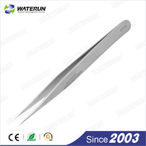 Waterun stainless steel tweezers pointed eyebrow tweezers