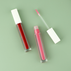 White cover square tube waterproof  high-end  hydrating matte vegan lip gloss