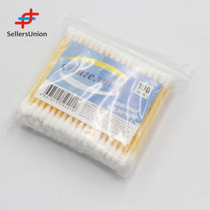 Wholesale  yiwu agent100pcs cotton swab plastic ear cotton buds 10015584